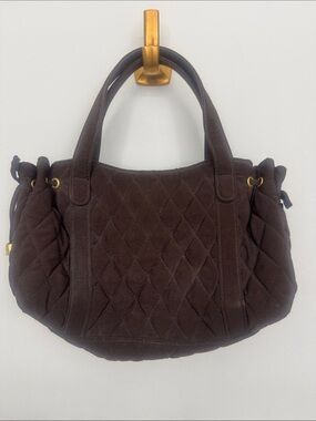 Vera Bradley Brown Quilted Suede Mini Tote